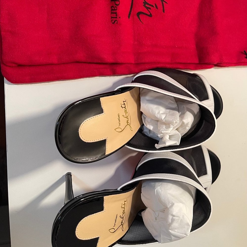 CHRISTIAN LOUBOUTIN MULES WORN ONCE SIZE 39.5 - Picture 6 of 16